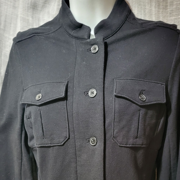 Gothic military jacket womens sz  M safari style pockets with black buttons - Picture 5 of 13